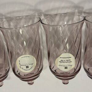 Vtg NOS 4 pink swirl Home Interior votive cups original box candle holders decor